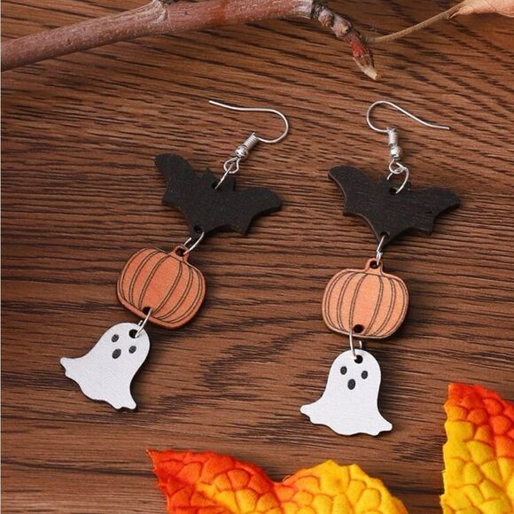 5/$25 Wooden Halloween Earrings - Picture 1 of 5